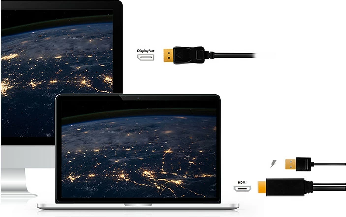 Kabllo adapter HDMI LogiLink, HDMI + USB-A në DisplayPort, 2 m, 4K/30Hz, e zezë