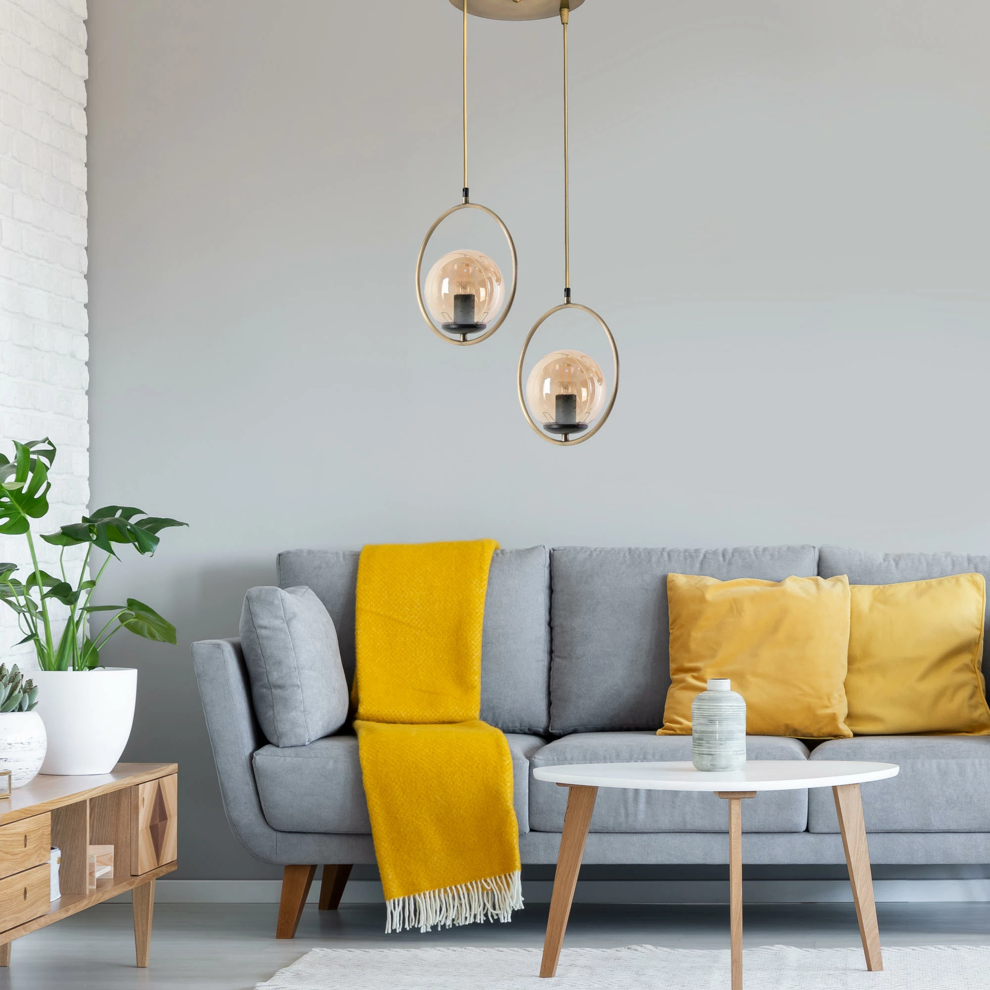 Llambë varëse Opviq, bakri, 2 gota, dizajn modern