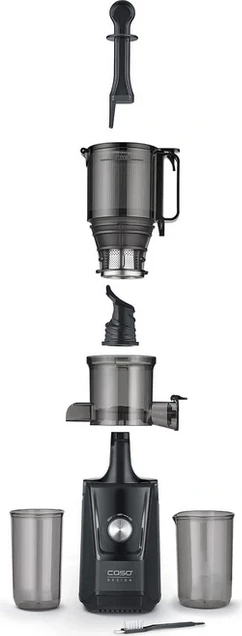 Shtrydhëse e ngadaltë CASO JuiceFit 3512 200 W, e zezë mat, set me 2 enë 800 ml