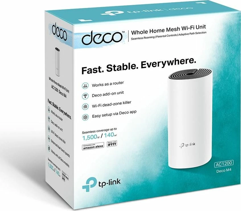Router Mesh TP-Link Deco M4 Wi‑Fi 5 AC1200, 2x Gigabit RJ45, i bardhë