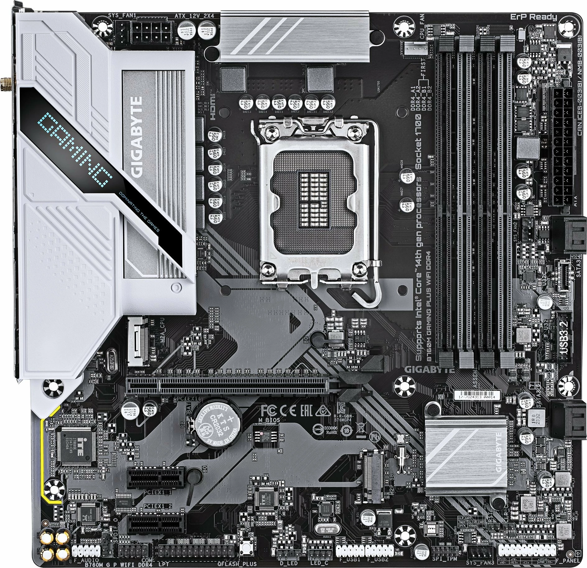 Pllakë amë Gigabyte B760M Gaming Plus WiFi DDR4, Micro-ATX, LGA1700