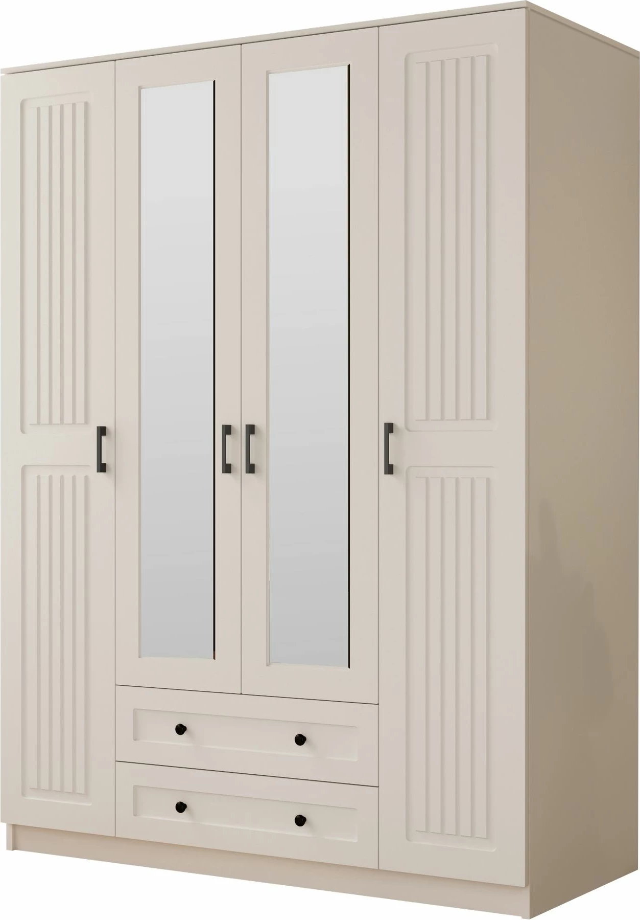 Dollap rrobash Skye Decor, ngjyrë e bardhë mat, RB-074, 140x184x52cm