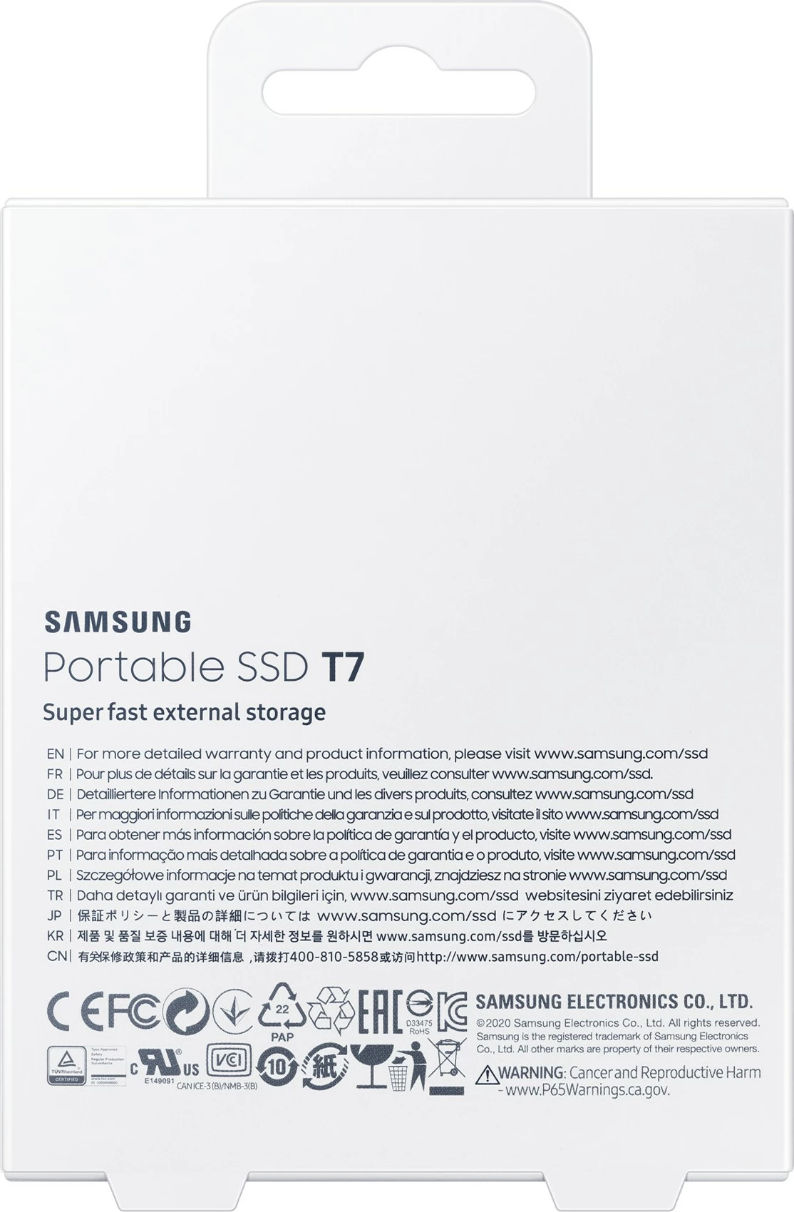 SSD portabël Samsung T7, 2 TB, USB Type-C, 3.2 Gen 2, Blu