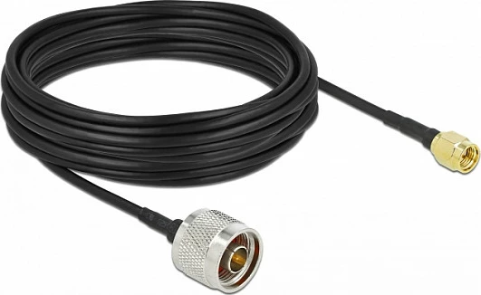 Kabllo antene DeLOCK LMR100, N mashkull në SMA mashkull, 10 m, e zezë