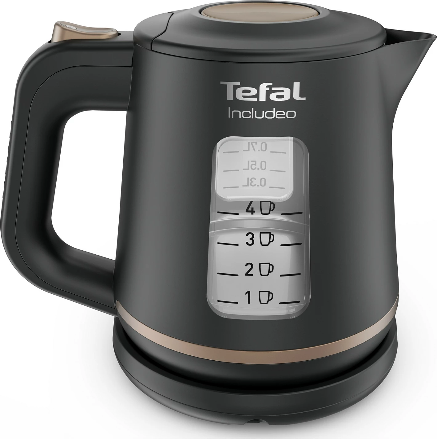 Çajnik elektrik Tefal Includeo, 1L, 2400W, filtër anti-gëlqere, i zi