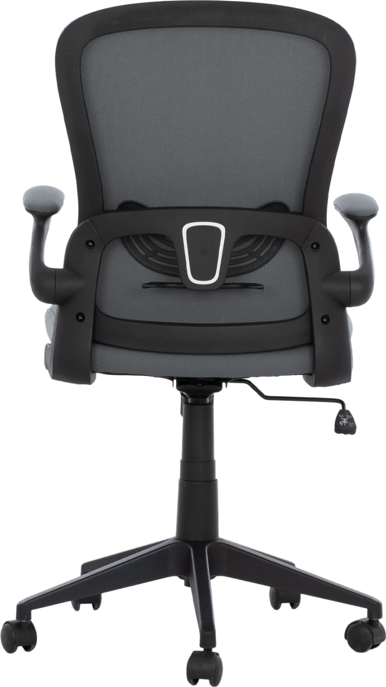 Karrige zyre FH1, kornizë e zezë, pëlhurë rrjetë gri, 60x56x105