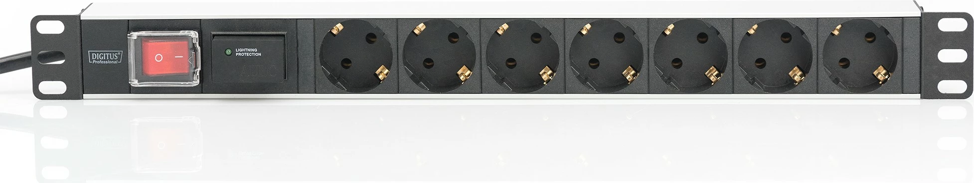 Steker listë Digitus 7 dalje, alumini, 2m, silver