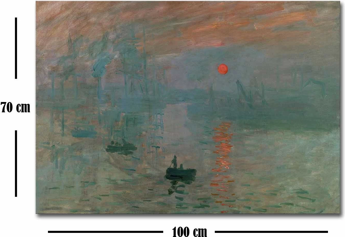 Pikturë dekorative në kanavacë, art i Monet, shumëngjyrëshe, 70x100cm