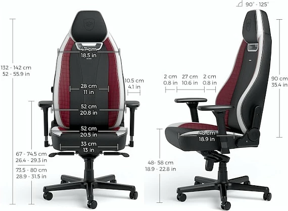 Karrige gaming Noblechairs LEGEND, e zezë/bardhë/kuqe