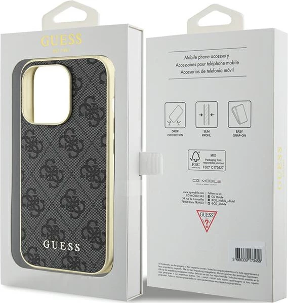 Mbështjellës Guess GUHCP15LGF4GGR për iPhone 15 Pro 6.1", 4G Charms Collection, Gri