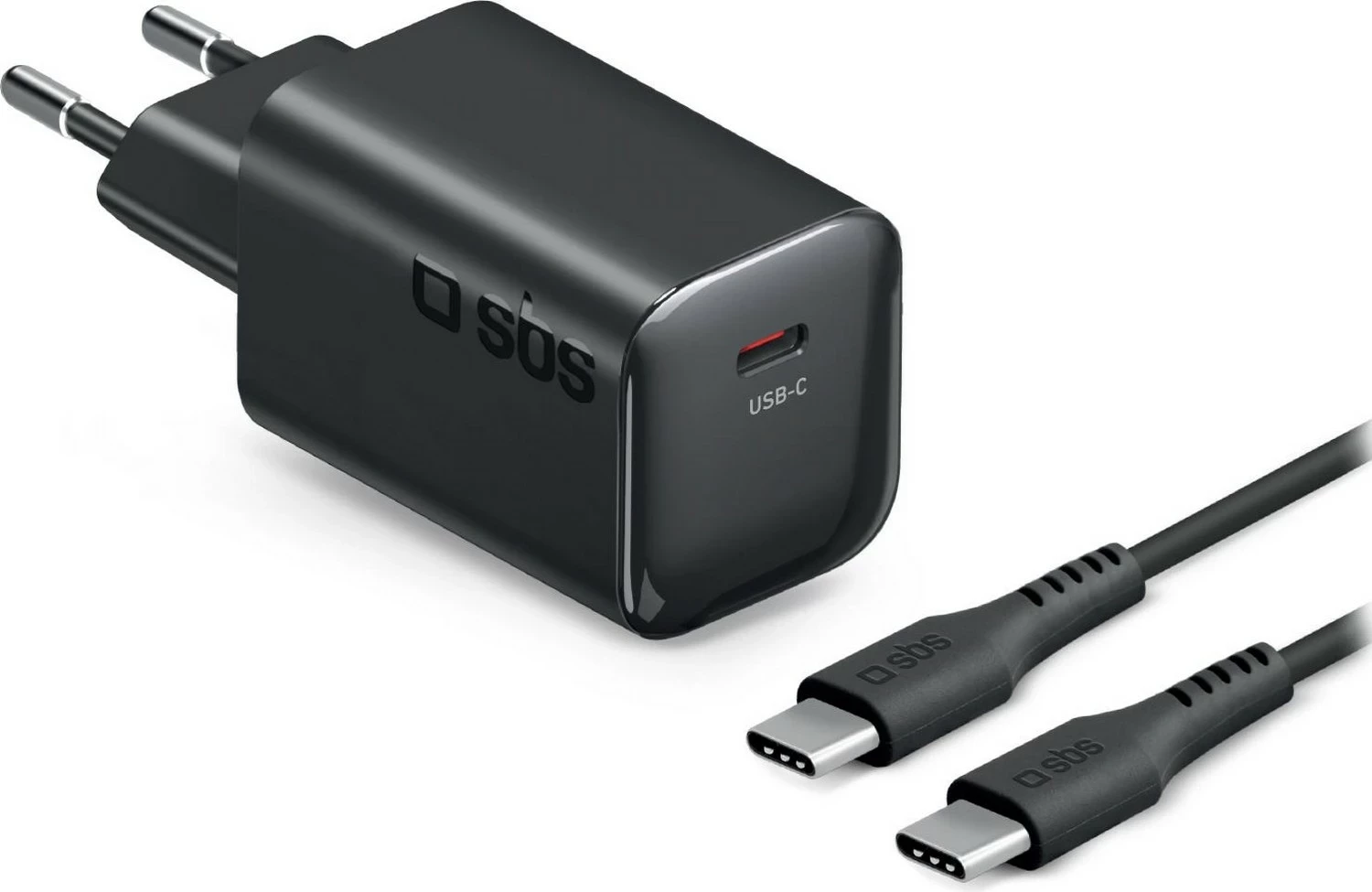 Karikues rrjeti SBS 65W me kabllo USB-C 2 metra, i zi