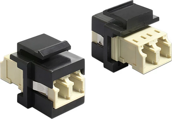 Modul Keystone DeLOCK 86330, adapter fibër optike LC-LC, zi/bardhë