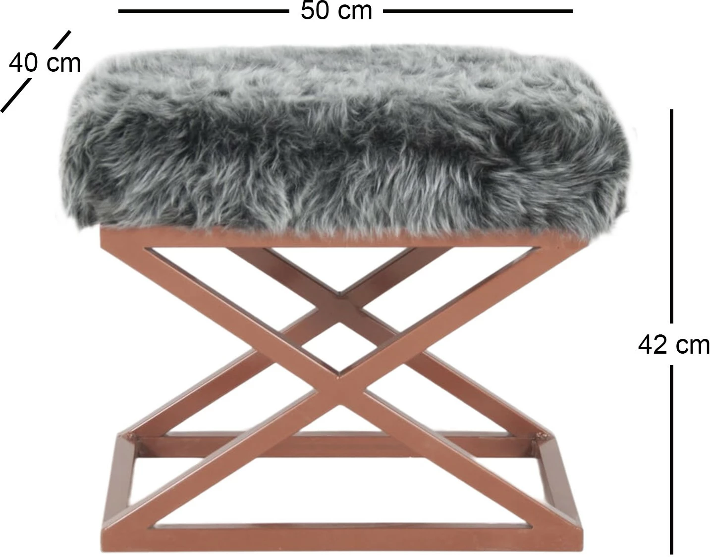 Puf Atelier del Sofa, pelush Capraz, bakër-gri