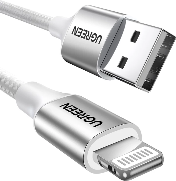Kabllo Ugreen US199 60163 USB-A në Lightning, 2m, Argjendtë