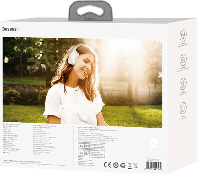 Kufje pa tela Baseus Encok D02 Pro NGTD010302, Bluetooth 5.3, 40mm, 40 orë, USB-C, të bardha