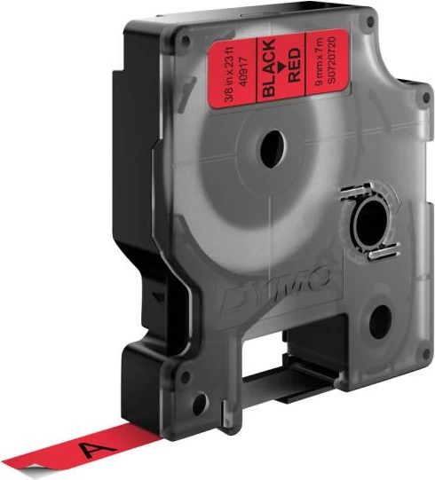 Shirit etiketimi Dymo D1 40917 9 mm x 7 m, tekst i zi në të kuqe