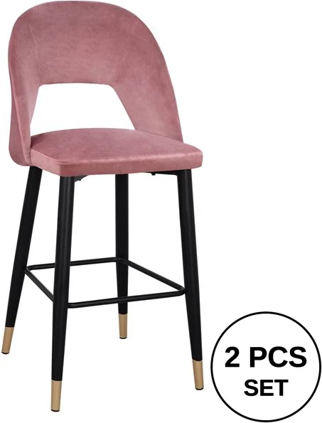 Karrige për bar Harper FH8526.02, ngjyrë mollë e kalbur, me kornizë metalike, 50Χ51Χ111cm, set prej 2 copë
