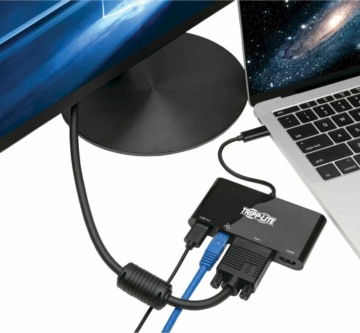 Adapter USB-C Tripp Lite U444-06N-HV4GUB, HDMI 4K, VGA, LAN Gigabit, USB 3.0, zi