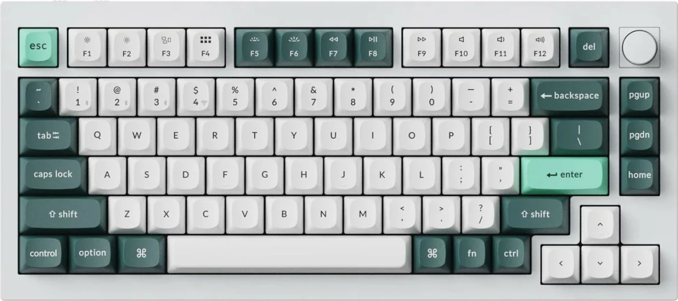 Tastierë mekanike Keychron Q1 HE QMK (Q1H-P1), 75%, Hall Effect, RGB, USB/Bluetooth/2.4GHz, layout US, e bardhë