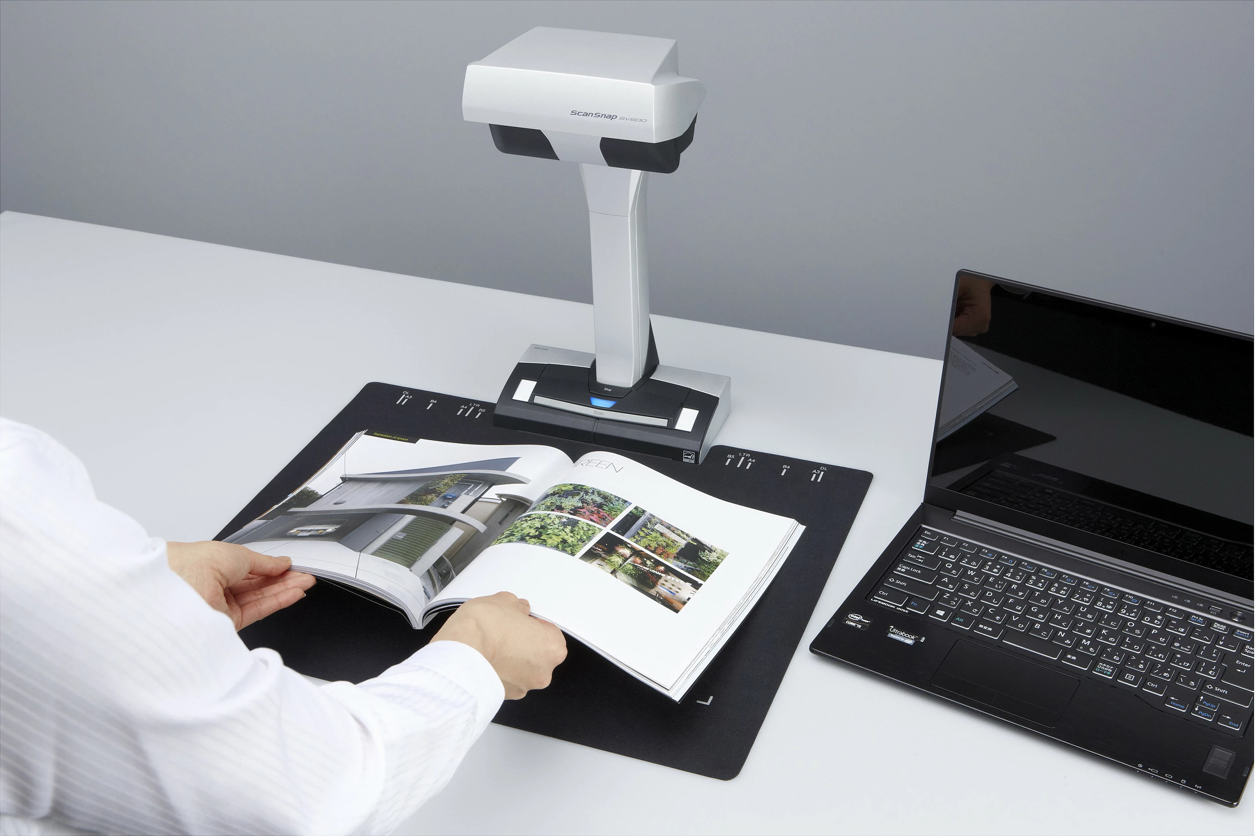 Skaner overhead Fujitsu ScanSnap SV600, A3, USB, bardhë/zezë