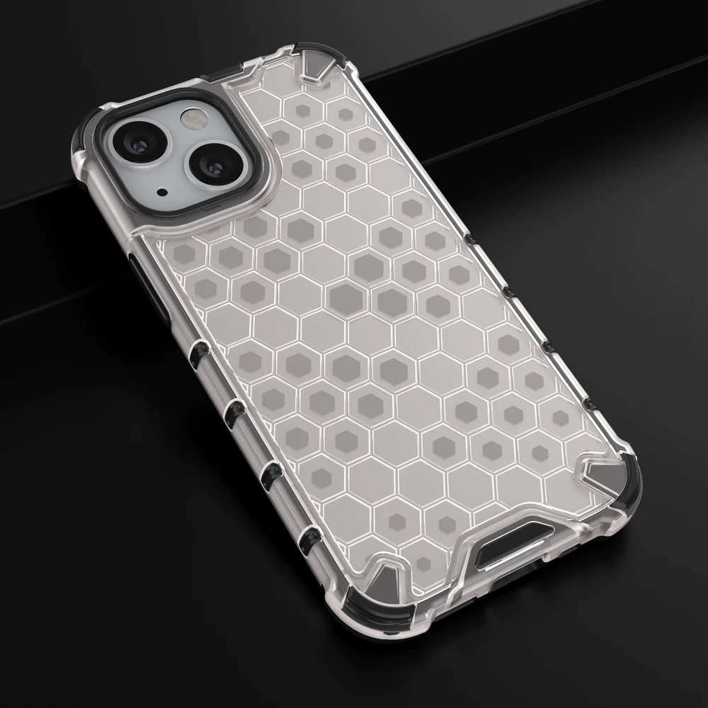 Mbështjellës Hurtel Honeycomb për iPhone 13 mini, transparent