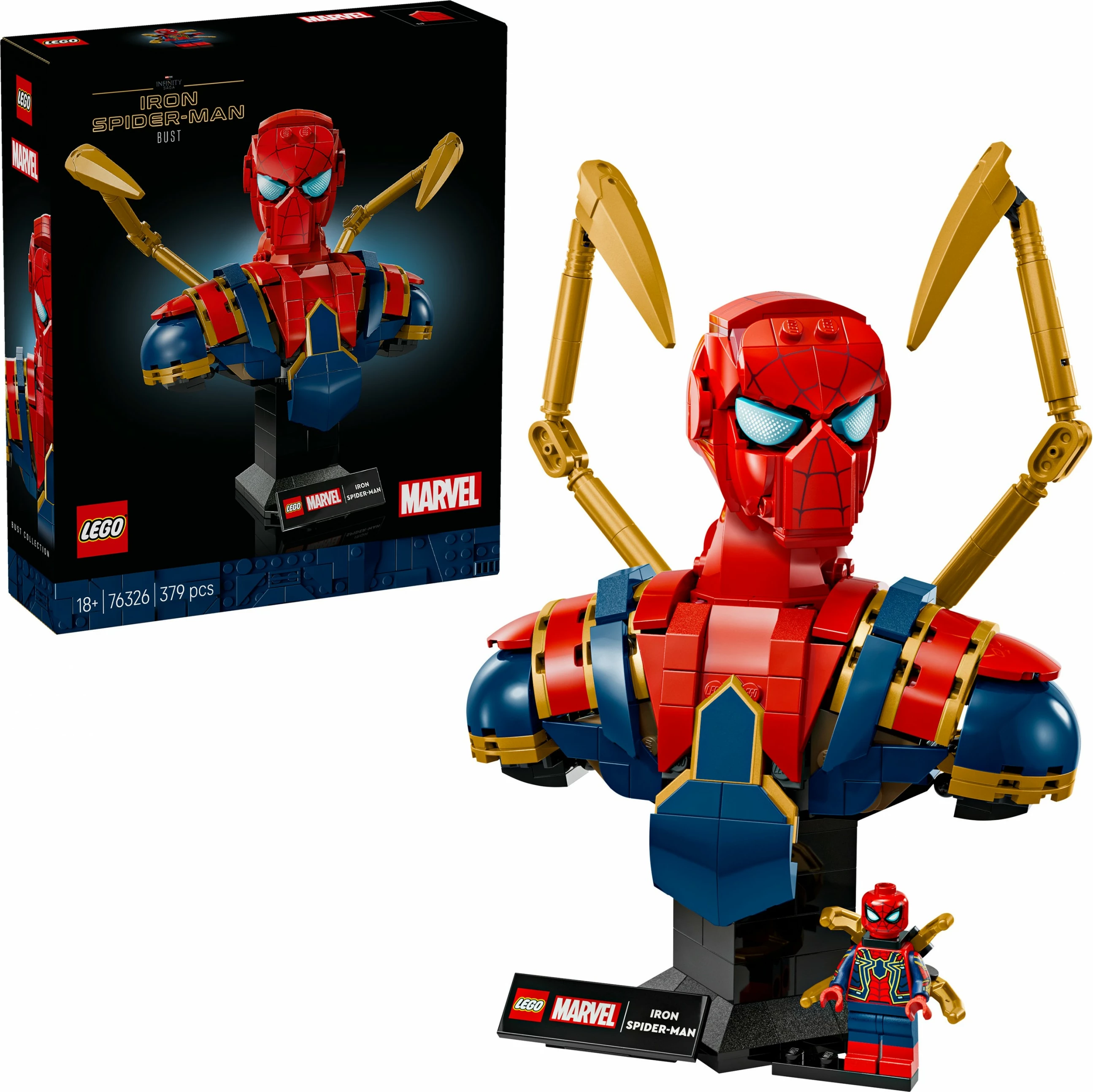 Set ndërtimi LEGO Marvel Iron Spider-Man bust 379 pjesë multikolor