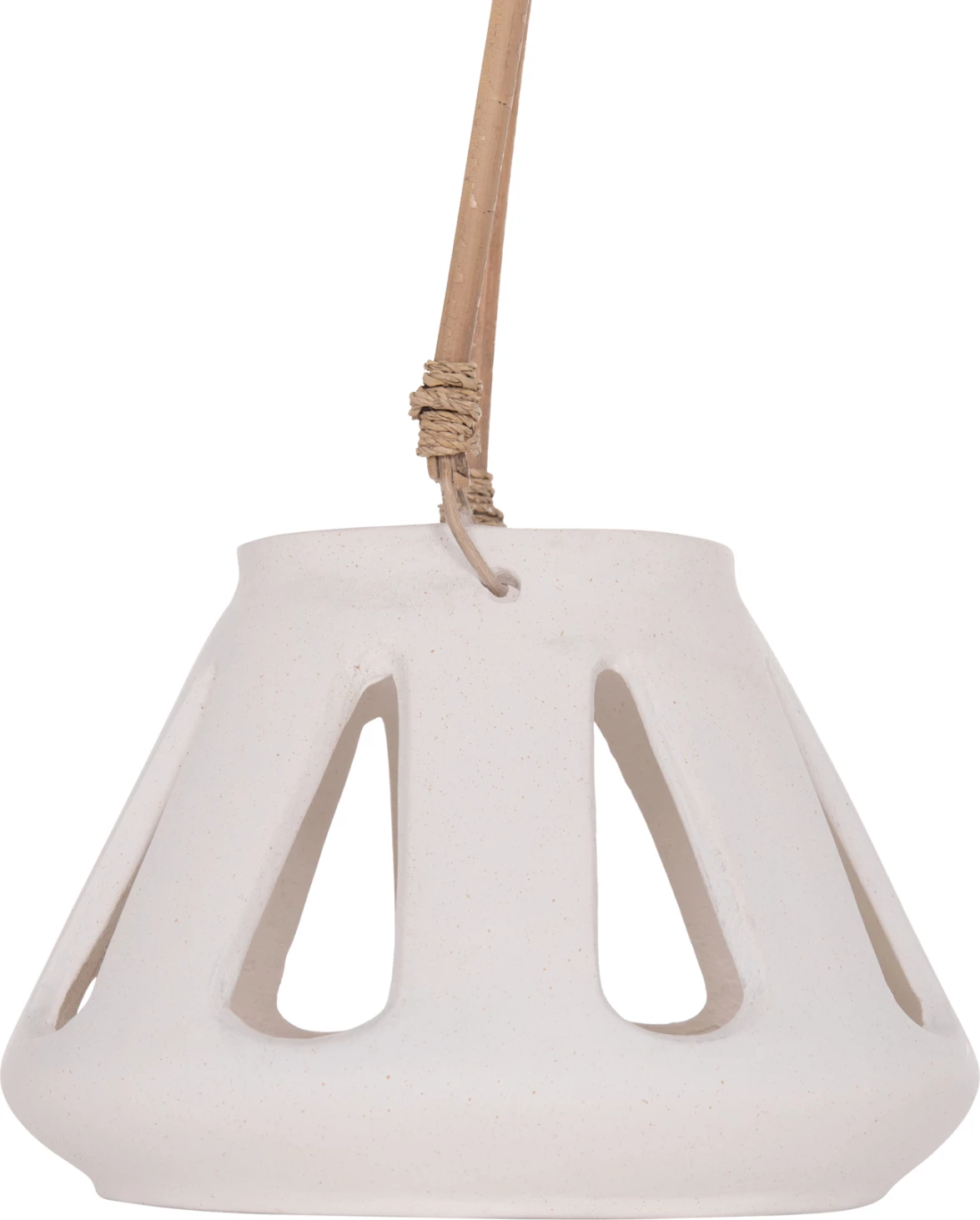 Llambë dekorative tavoline, fibër çimentoje e bardhë, dorezë ratan, ERANTYL FH4696.02S, 25x17cm