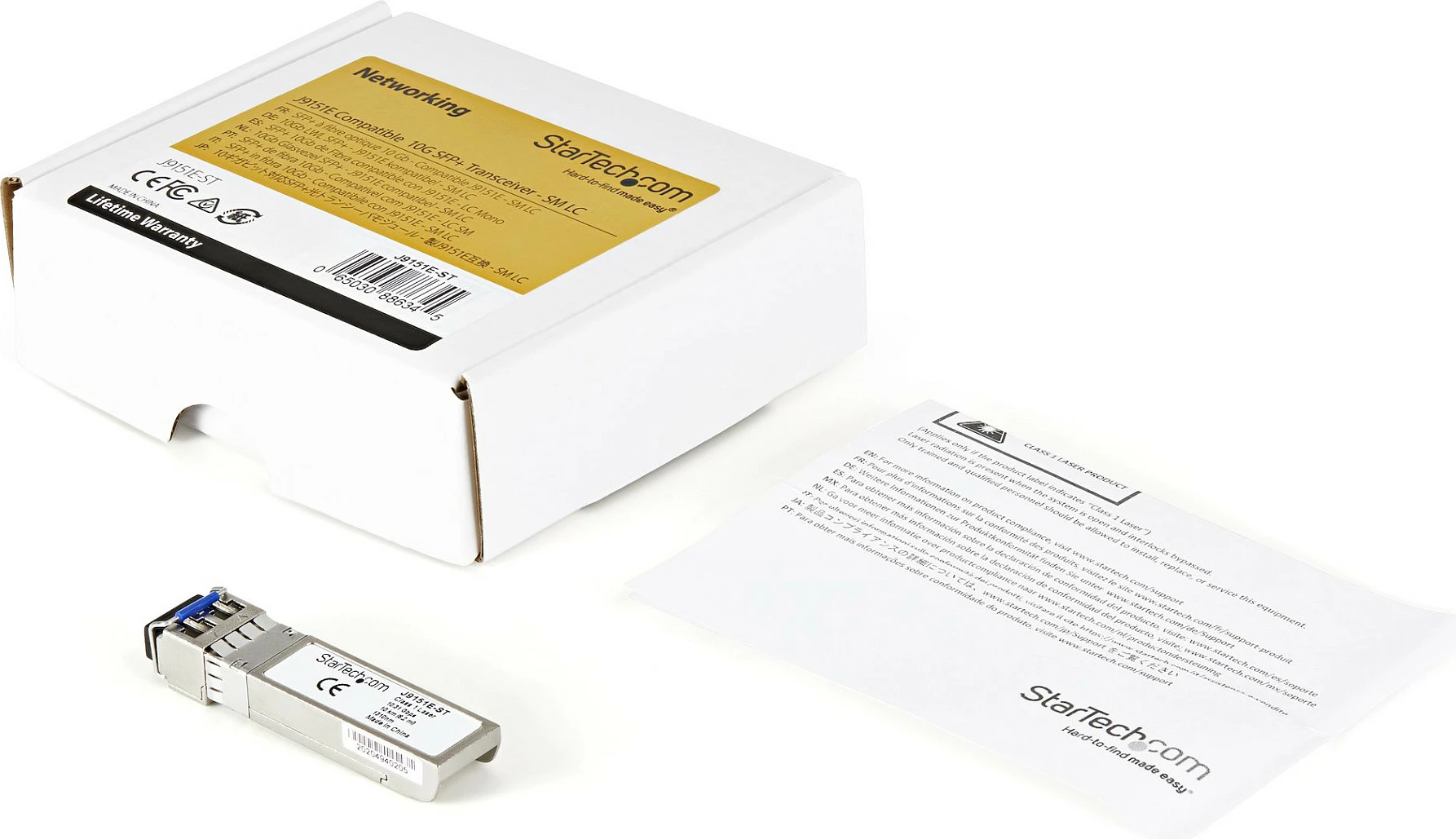 Modul transceiver SFP+ StarTech J9151E-ST, 10GBase-LR, 1310nm, LC, Single Mode, 10 km, argjend