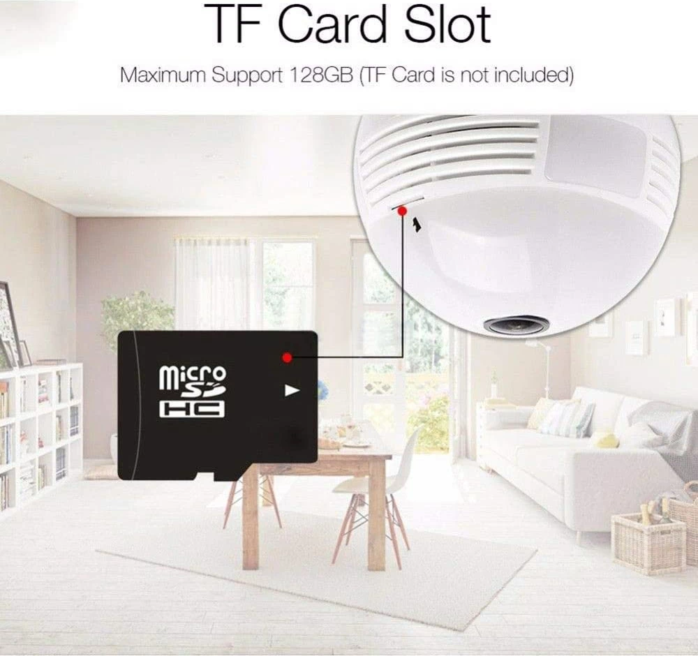 Kamerë Sigurie IP 360° në Formë Llambë E27 me Monitorim Smart
