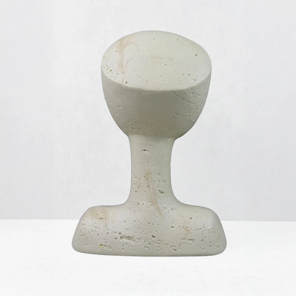 Dekor fytyrë AURA III, rrëshirë, bezhë, 19x14x26cm