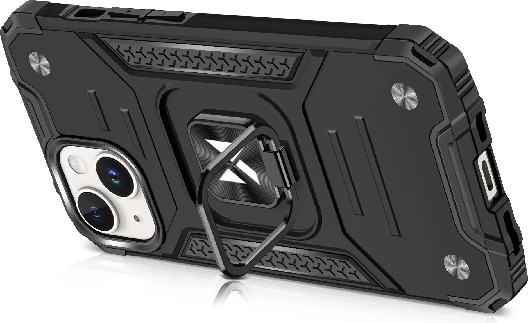 Mbështjellës Wozinsky Ring Armor për iPhone 15 Plus, me mbajtëse gishti dhe qëndrim, Kaltër