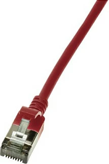 Kabllo rrjeti LogiLink Cat.6A TPE SlimLine 0.5m, e kuqe
