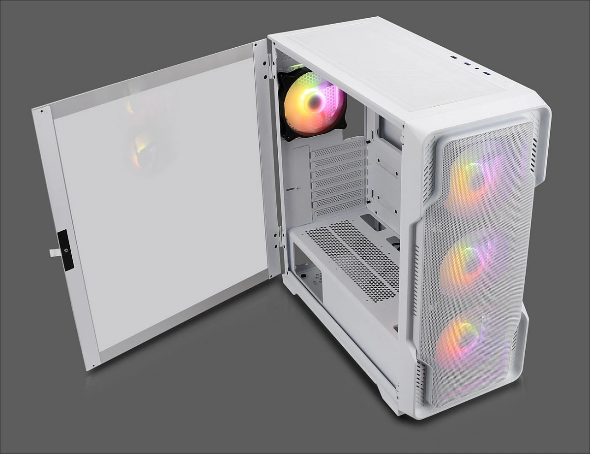 Kasë Nanoxia DS-9 ARGB Airflow, Midi Tower, USB-C, TG/Mesh, e bardhë