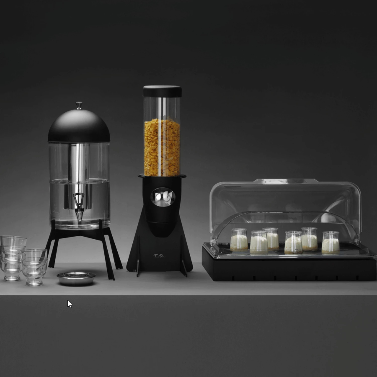 Dispenser drithërash, Fine Dine, Skiatos, 5 L, 220 x 140 x 635 mm, i zi