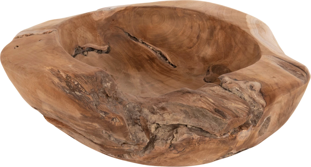 Enë dekorative për tavolinë YOKI FH9629 dru tik Φ50x16Hcm