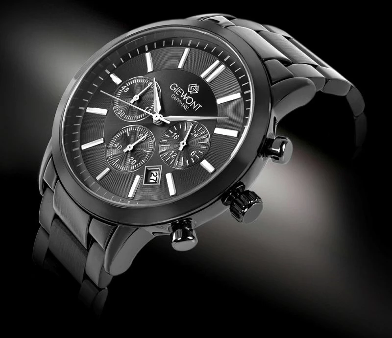 Orë dore meshkuj Giewont GW8510-B2, e zezë