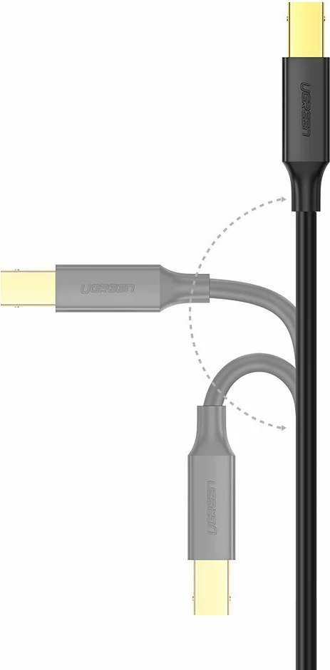 Kabllo printeri Ugreen USB-B në USB-A, 1.5m, e zezë