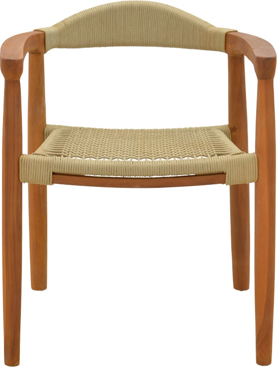 Karrige kopshti Ganny, dru tik dhe litar poliestër, ngjyrë natyrale, 61x58x71cm