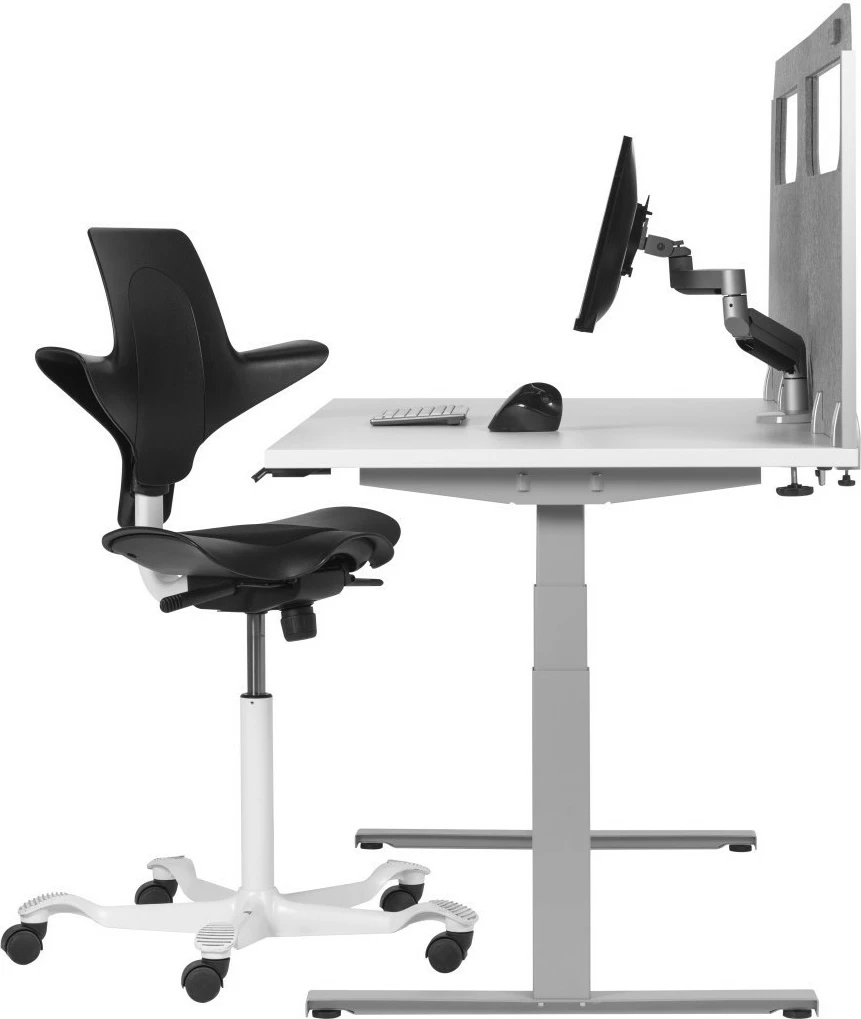 Ndarëse zyre BakkerElkhuizen BE Safety Screen W180H60 me dritare akrilike gri