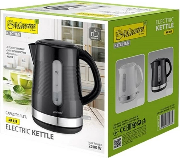 Vluese uji Maestro MR035, 2200 W, 1.7L, e zezë 