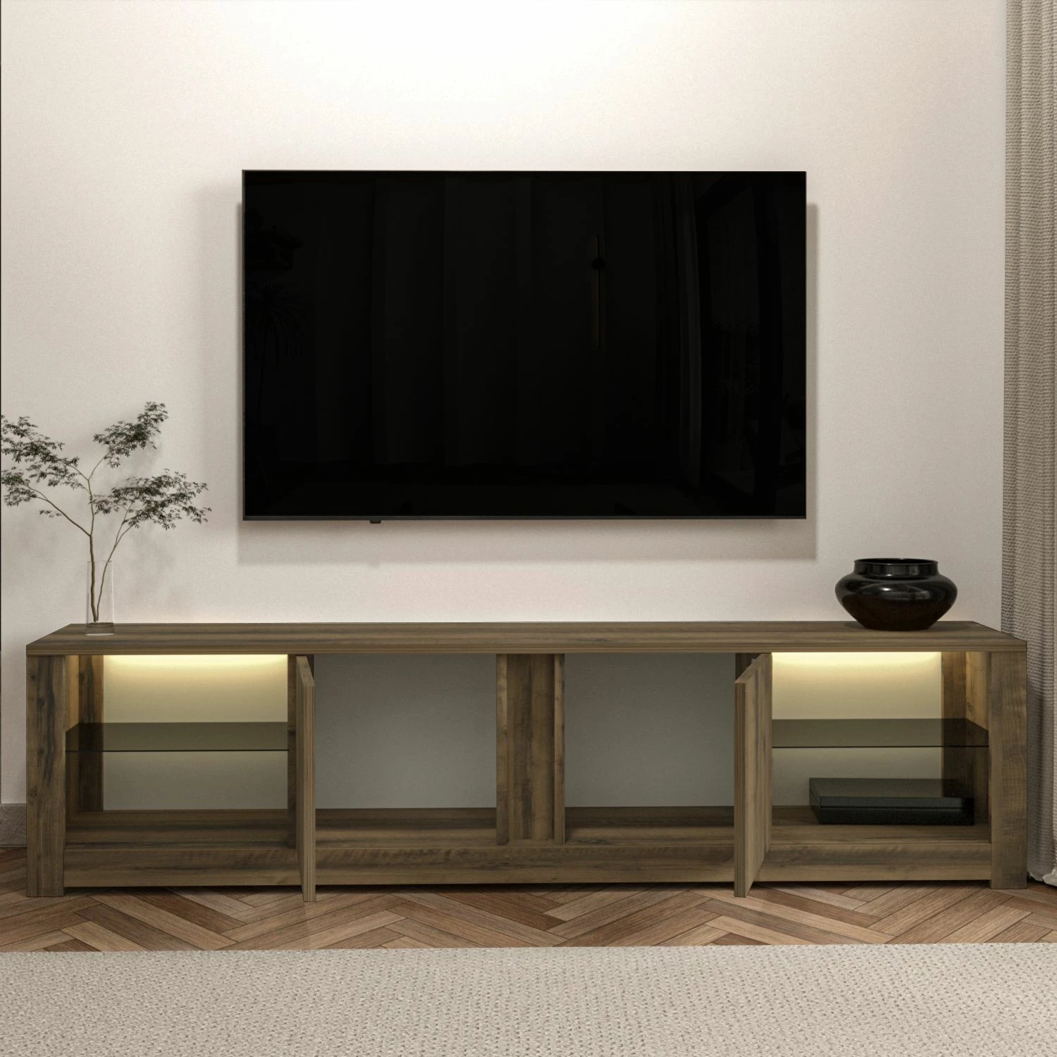 Komodë TV Hanah Home, Aydos, ngjyrë lisi