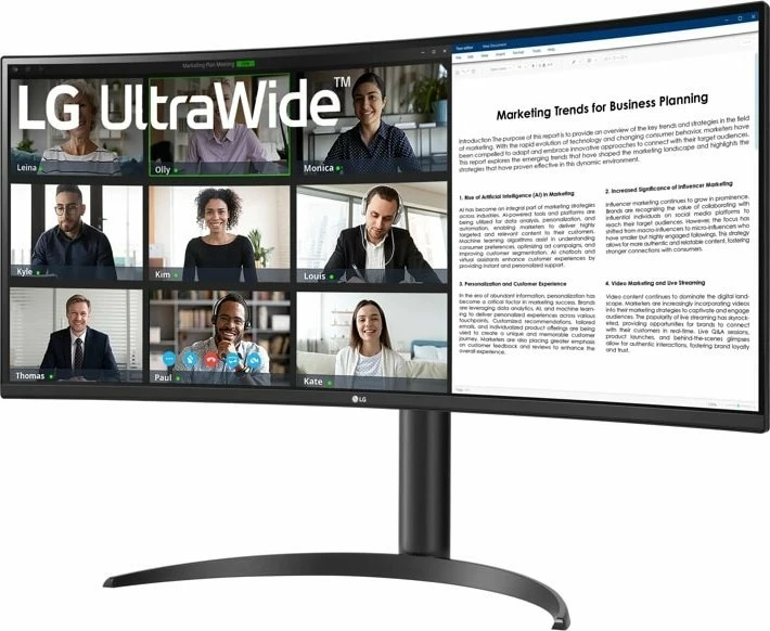 Monitor LG UltraWide 34WR55QK-B 34\" UWQHD 100Hz i lakuar, i zi 3