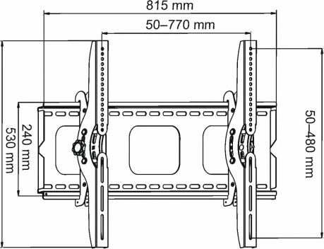 Mbajtëse muri për TV Art AR-08 32"-100", deri 100 kg, tilt -15°/+15°, VESA 200x200-700x400, e zezë
