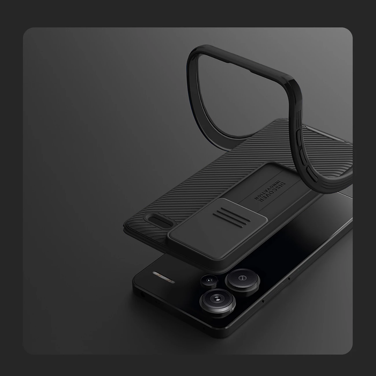 Mbështjellës Nillkin CamShield Pro për Xiaomi Redmi Note 13 Pro+ 5G, i zi