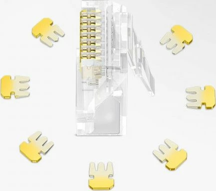 Konektor RJ45 Ugreen 50961 Cat 6 8P8C, 10 copë, transparent
