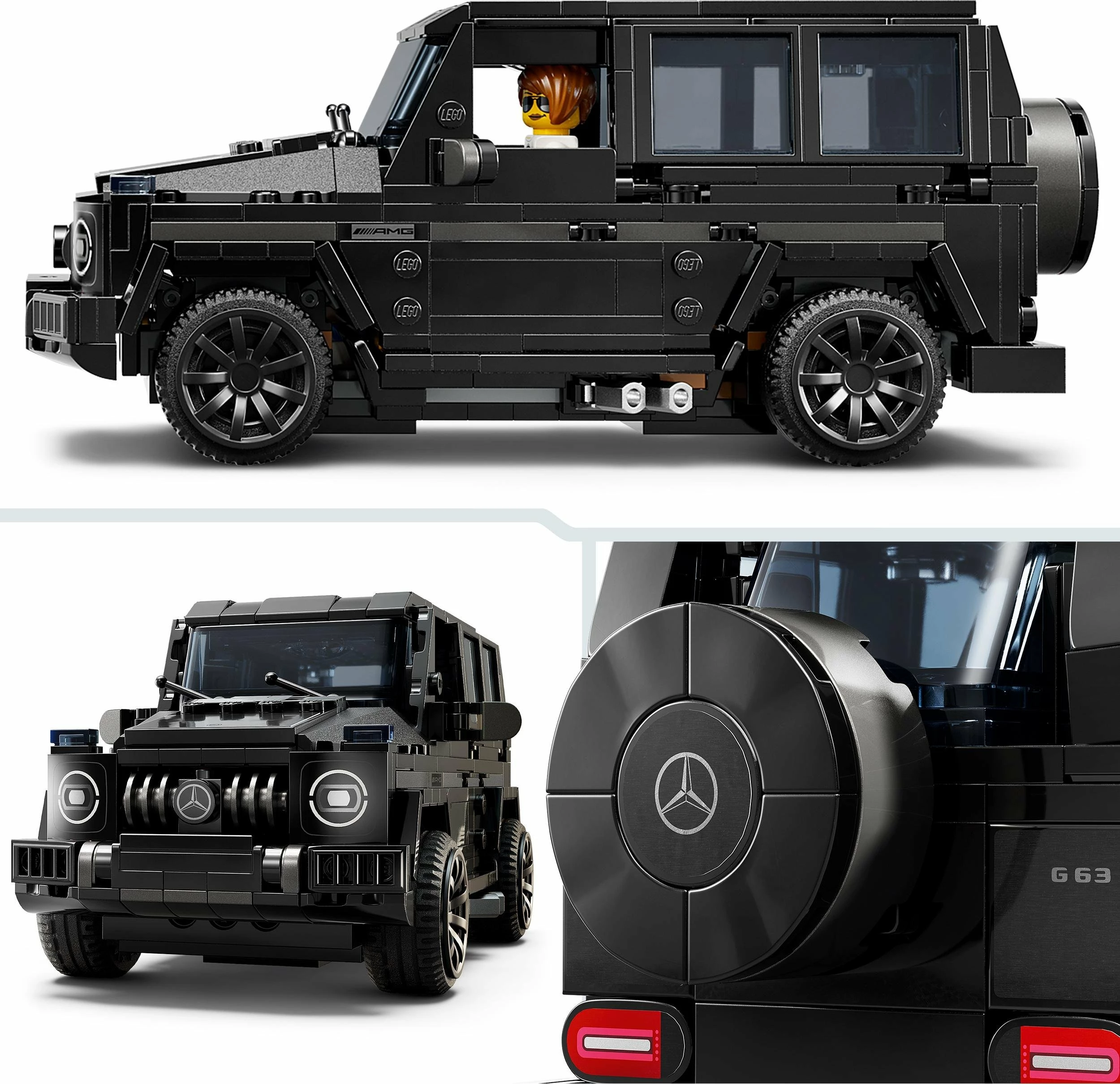 Set LEGO Speed Champions Mercedes-AMG G 63 & Mercedes-AMG SL 63 76924, 808 copë, 10+ vjet, 2 makina, zi/verdhë