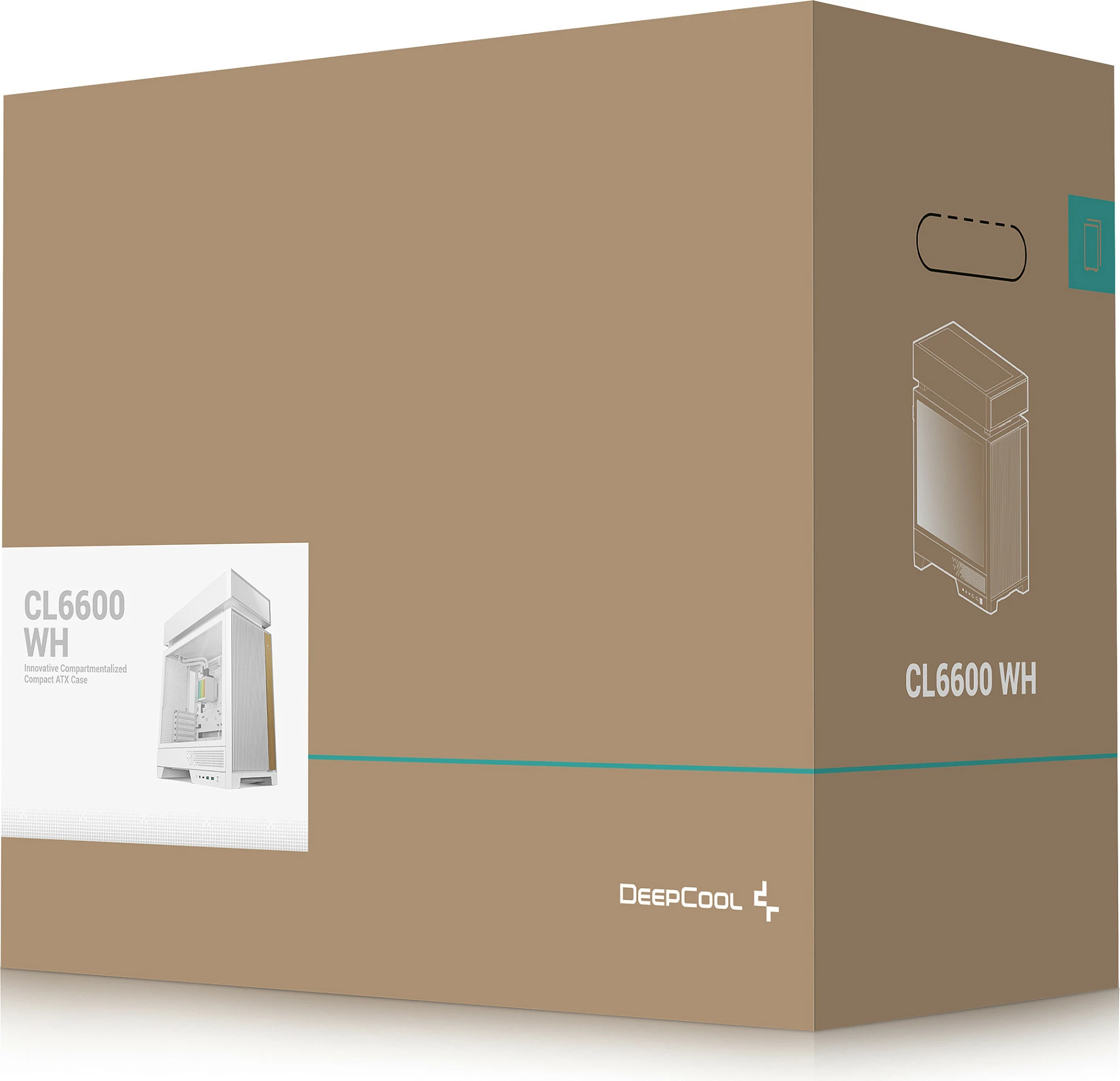 Kasë DeepCool CL6600, Midi Tower, ATX/micro ATX/Mini-ITX, xham i temperuar, RGB, e bardhë