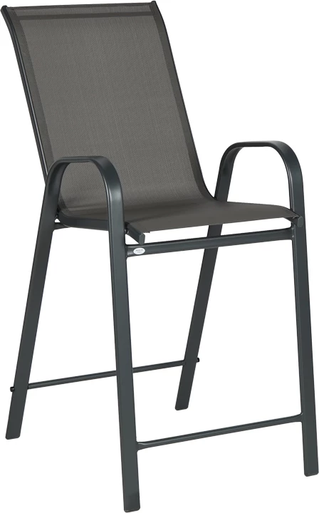 Karrige për bar Calan, metal, tekstilene, ngjyrë gri e errët, 55x70x114cm