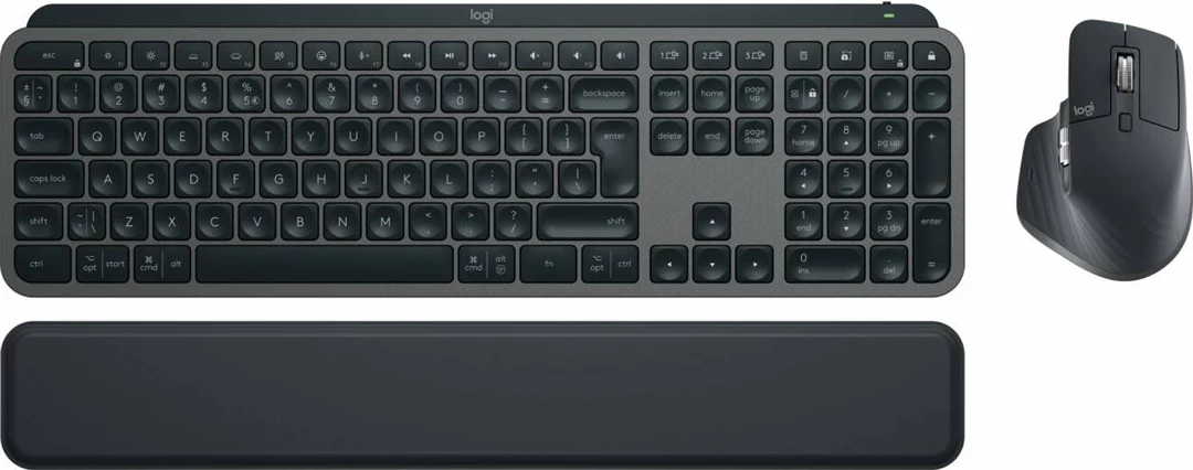 Logitech MX Keys S Combo - keyboard and mouse set - QWERTZ - Swiss - graphite - with Palm Rest