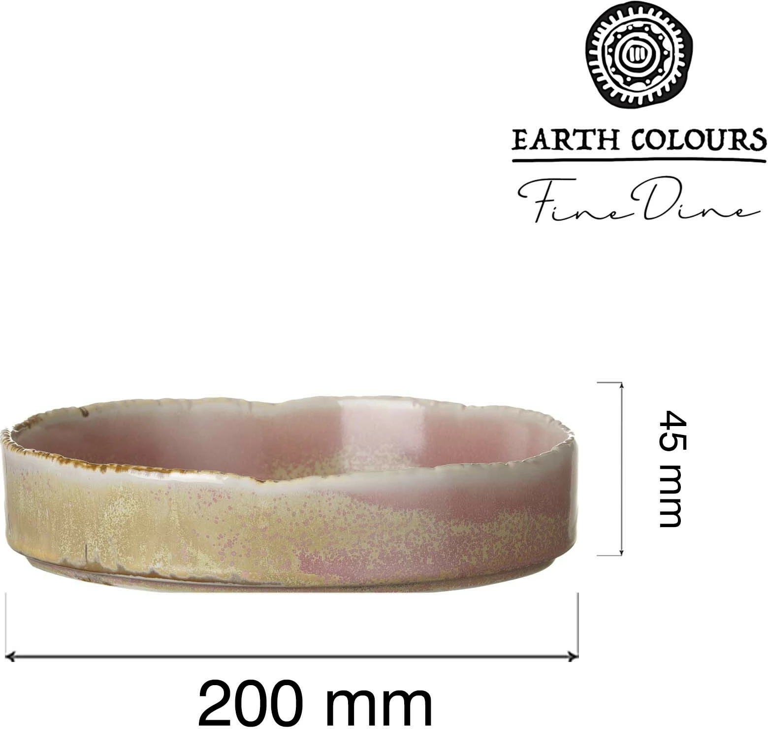 Pjatë me buzë të lartë Fine Dine Rosa Ø200mm, rozë, set 3 copë